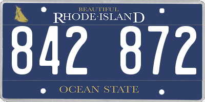 RI license plate 842872