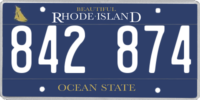 RI license plate 842874