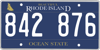 RI license plate 842876