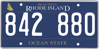 RI license plate 842880