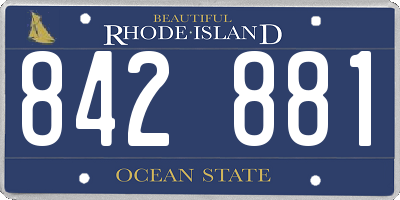 RI license plate 842881