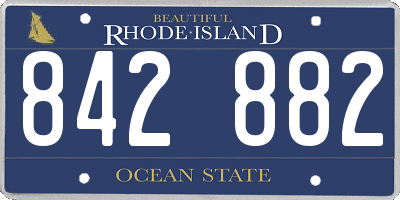 RI license plate 842882