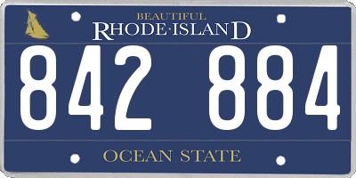 RI license plate 842884