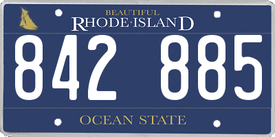 RI license plate 842885