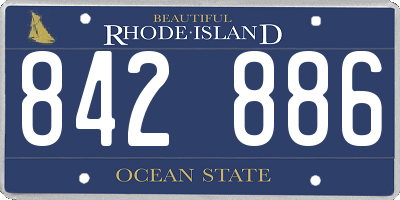 RI license plate 842886