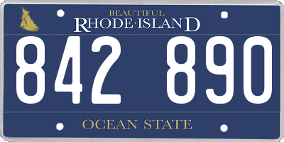RI license plate 842890