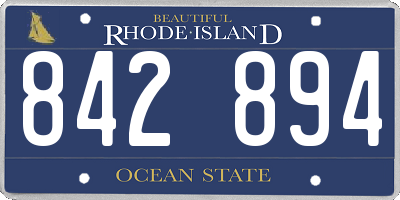 RI license plate 842894