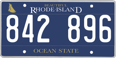 RI license plate 842896