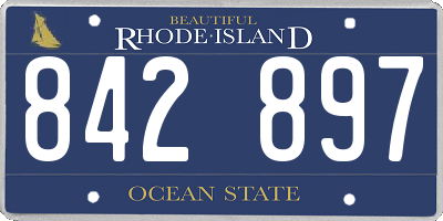 RI license plate 842897