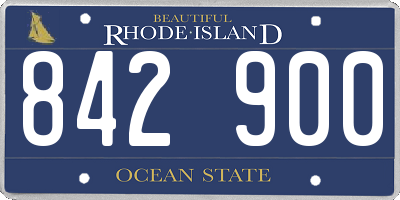 RI license plate 842900