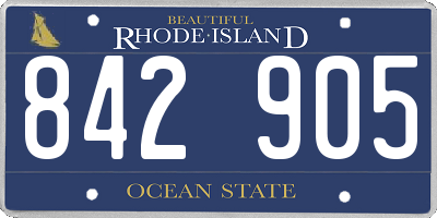 RI license plate 842905