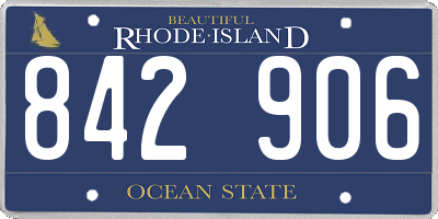 RI license plate 842906