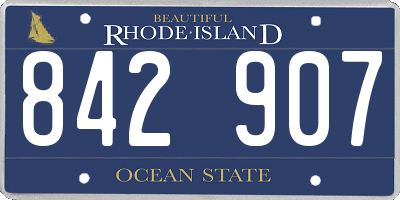 RI license plate 842907