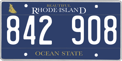 RI license plate 842908