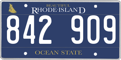 RI license plate 842909