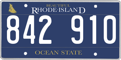 RI license plate 842910