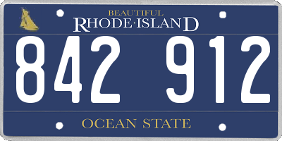 RI license plate 842912