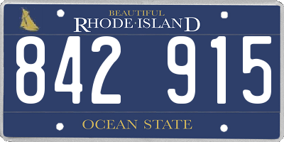 RI license plate 842915