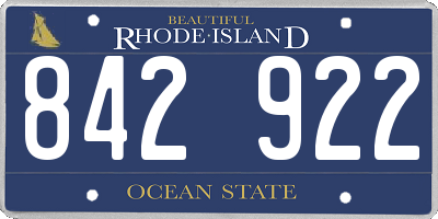 RI license plate 842922