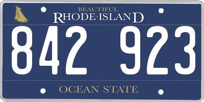RI license plate 842923