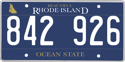 RI license plate 842926