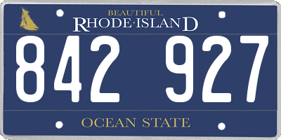 RI license plate 842927