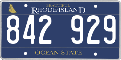 RI license plate 842929