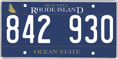 RI license plate 842930