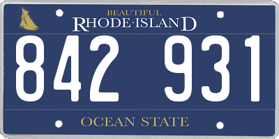 RI license plate 842931