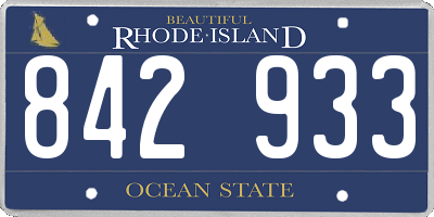 RI license plate 842933