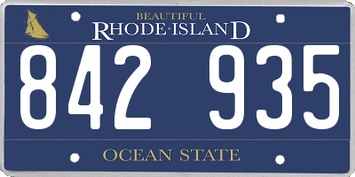 RI license plate 842935