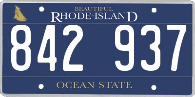 RI license plate 842937