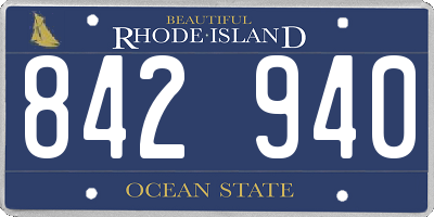 RI license plate 842940