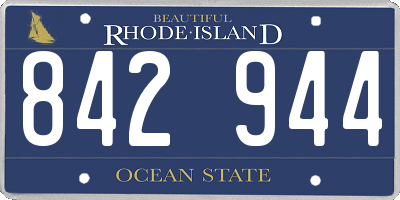 RI license plate 842944