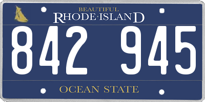 RI license plate 842945