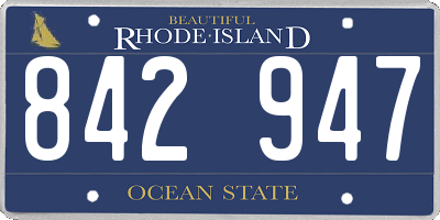 RI license plate 842947