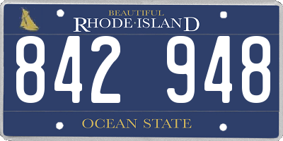 RI license plate 842948
