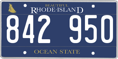 RI license plate 842950