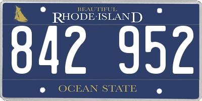 RI license plate 842952