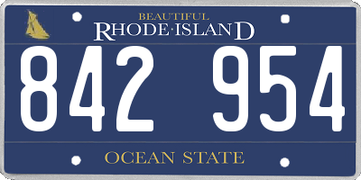 RI license plate 842954