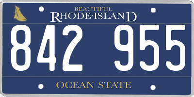 RI license plate 842955