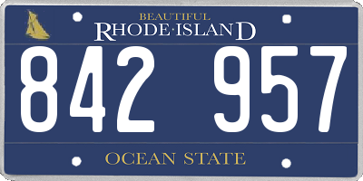 RI license plate 842957
