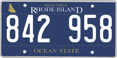 RI license plate 842958