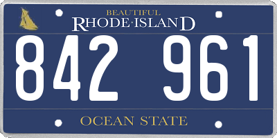RI license plate 842961