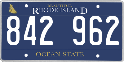 RI license plate 842962