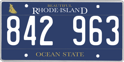 RI license plate 842963