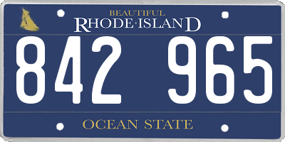 RI license plate 842965