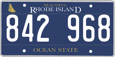 RI license plate 842968