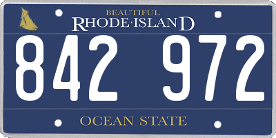 RI license plate 842972