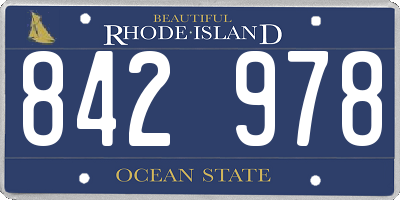 RI license plate 842978